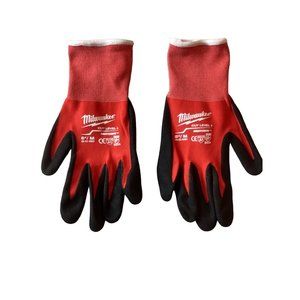 Milwaukee Cut Level 1*Nitrile Cut Resistant Gloves*New 8”*Medium*Smartswipe*Red